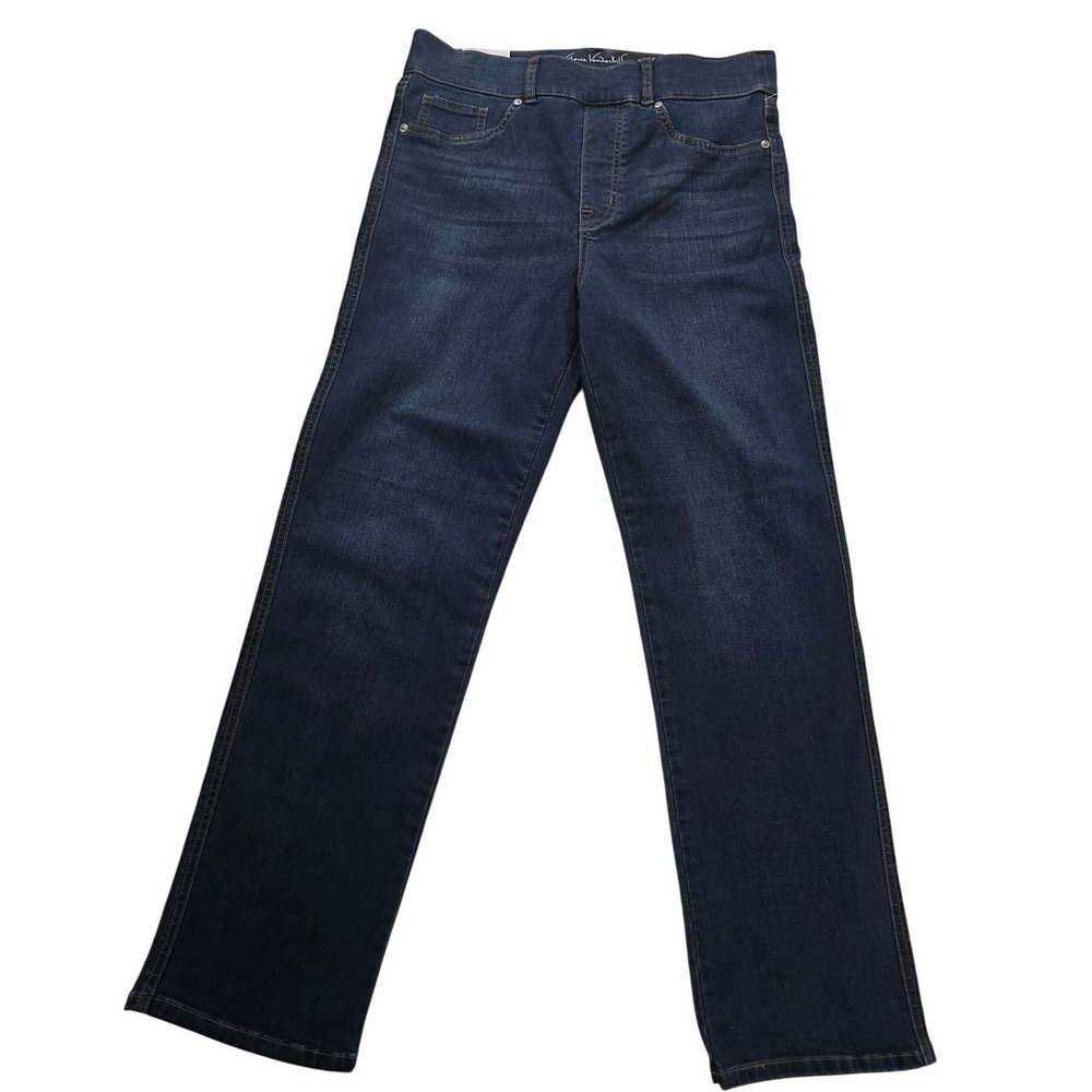 NWT Gloria Vanderbilt Shape Effect Pull On Straight Jeans Women 10S Dark Wash - Picture 3 of 16